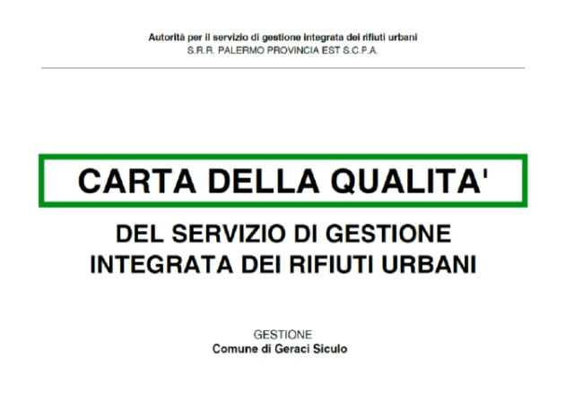 Carta della qualità del servizio di gestione integrata dei rifiuti urbani